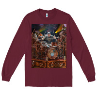 Burgundy Neil Peart cool Long Sleeve Tee - linhVisuals