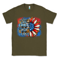 Army Green Patriotic Sunflower Classic Tee - Jasminsmagicworld