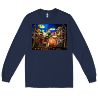 Navy Neil Peart encore Long Sleeve Tee - linhVisuals
