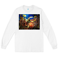 White Neil Peart encore Long Sleeve Tee - linhVisuals