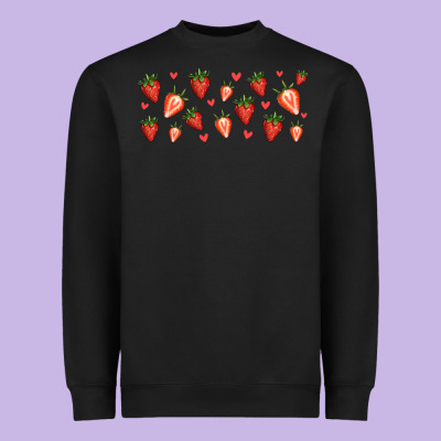Strawberry Heavyweight Sweatshirt Designed By Jasminsmagicworld