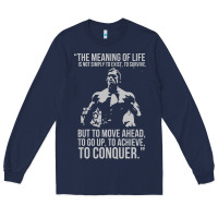 Navy schwarzenegger arnie Long Sleeve Tee - linhVisuals