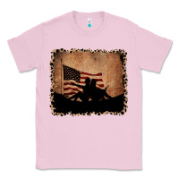 Bubblegum Pink America Western Cowboy and Cowgirl Leopard Frame Classic Tee - CowCowDesign
