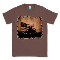 Chestnut America Western Cowboy and Cowgirl Leopard Frame Classic Tee - CowCowDesign