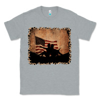 Heather Grey America Western Cowboy and Cowgirl Leopard Frame Classic Tee - CowCowDesign