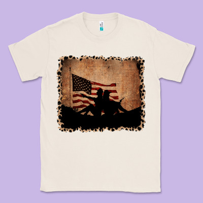 America Western Cowboy And Cowgirl Leopard Frame Classic Tee Designed By Cowcowdesign