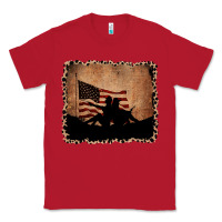 Red America Western Cowboy and Cowgirl Leopard Frame Classic Tee - CowCowDesign