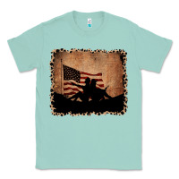 Seafoam America Western Cowboy and Cowgirl Leopard Frame Classic Tee - CowCowDesign