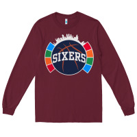 Burgundy sixers basketball Long Sleeve Tee - linhVisuals