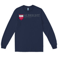 Navy albright college vectorized Long Sleeve Tee - linhVisuals