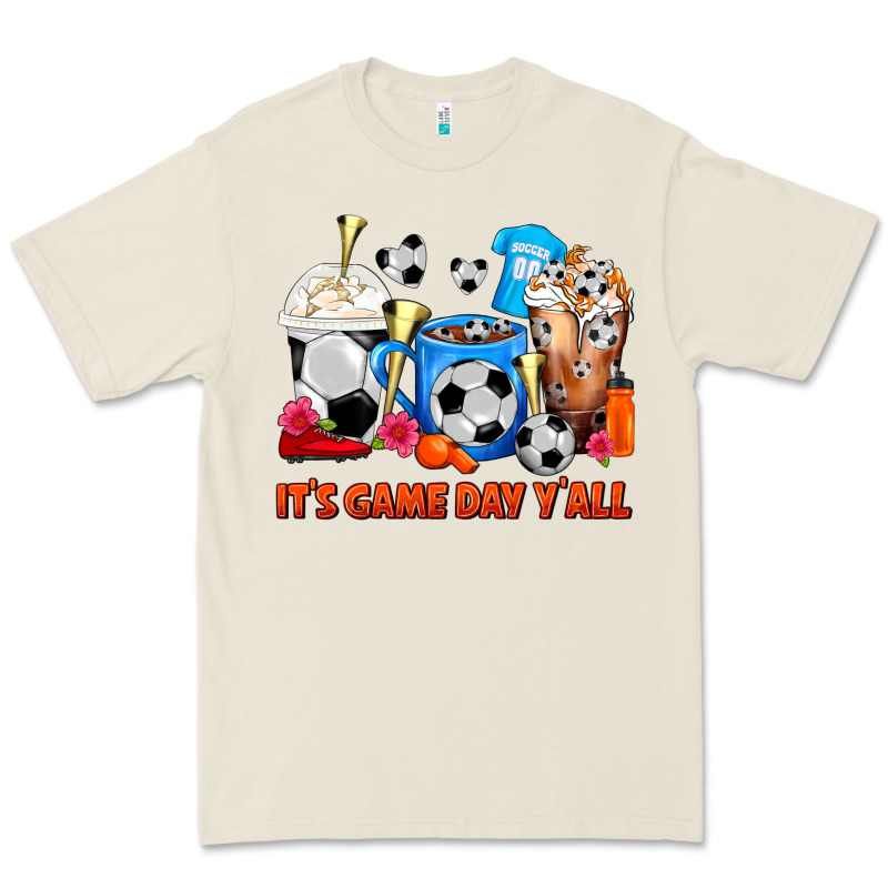 It's Game Day Y'all Soccer Coffee Cups Premium Tee by FaDigitalArtStudio | Teevron
