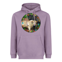 Lavender Christmas Charolais Bull And Black Angus Bull Heavyweight Hoodie - RanaPortraitStore