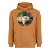 Meerkat Christmas Charolais Bull And Black Angus Bull Heavyweight Hoodie - RanaPortraitStore