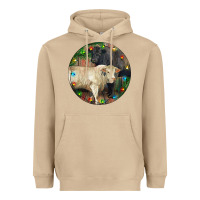 Mushroom Christmas Charolais Bull And Black Angus Bull Heavyweight Hoodie - RanaPortraitStore