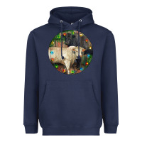 Navy Christmas Charolais Bull And Black Angus Bull Heavyweight Hoodie - RanaPortraitStore