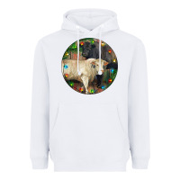 White Christmas Charolais Bull And Black Angus Bull Heavyweight Hoodie - RanaPortraitStore
