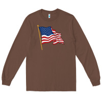 Chestnut American flag Long Sleeve Tee - linhVisuals