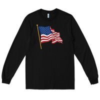 Black American flag Long Sleeve Tee - linhVisuals