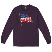 Plum American flag Long Sleeve Tee - linhVisuals