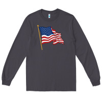 Smoke American flag Long Sleeve Tee - linhVisuals