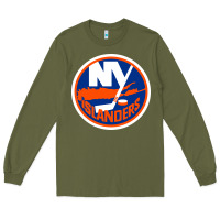 Army Green Ny islanders Long Sleeve Tee - linhVisuals