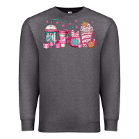 Charcoal Heather pink Christmas coffee Premium Sweatshirt - Jasminsmagicworld