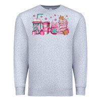 Heather Grey pink Christmas coffee Premium Sweatshirt - Jasminsmagicworld
