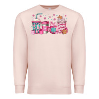 Pale Pink pink Christmas coffee Premium Sweatshirt - Jasminsmagicworld