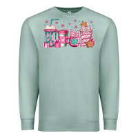 Seafoam pink Christmas coffee Premium Sweatshirt - Jasminsmagicworld
