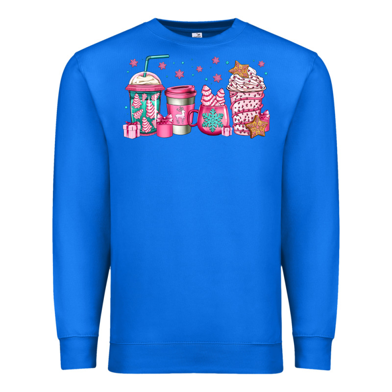 Pink Christmas Coffee Premium Sweatshirt by Jasminsmagicworld | Teevron