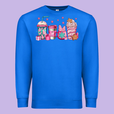 Pink Christmas Coffee Premium Sweatshirt Designed By Jasminsmagicworld
