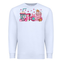 White pink Christmas coffee Premium Sweatshirt - Jasminsmagicworld