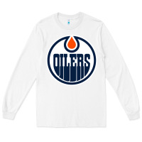 White oilers Long Sleeve Tee - linhVisuals