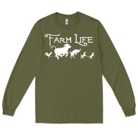Army Green FARM LIFE ANIMAL Long Sleeve Tee - linhVisuals