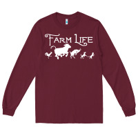 Burgundy FARM LIFE ANIMAL Long Sleeve Tee - linhVisuals