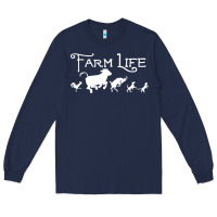 Navy FARM LIFE ANIMAL Long Sleeve Tee - linhVisuals