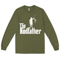 Army Green Fishing The Rodfather Long Sleeve Tee - linhVisuals