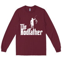 Burgundy Fishing The Rodfather Long Sleeve Tee - linhVisuals