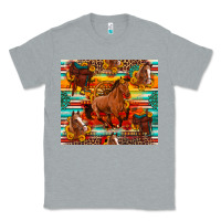 Heather Grey galloping horse serape sunflowers turquoise and saddles Classic Tee - Artiststas