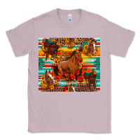 Lilac galloping horse serape sunflowers turquoise and saddles Classic Tee - Artiststas