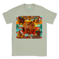 Matcha galloping horse serape sunflowers turquoise and saddles Classic Tee - Artiststas