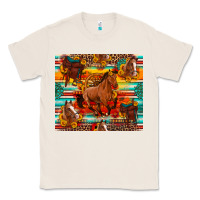 Natural galloping horse serape sunflowers turquoise and saddles Classic Tee - Artiststas