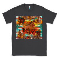 Smoke galloping horse serape sunflowers turquoise and saddles Classic Tee - Artiststas