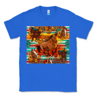 True Royal galloping horse serape sunflowers turquoise and saddles Classic Tee - Artiststas
