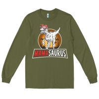 Army Green mamasaurus Long Sleeve Tee - linhVisuals