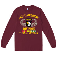 Burgundy Airborne 101st division Long Sleeve Tee - linhVisuals