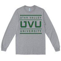 Heather Grey uvu, utah valley, education Long Sleeve Tee - linhVisuals