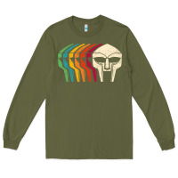 Army Green Retro Mask Doom Long Sleeve Tee - linhVisuals