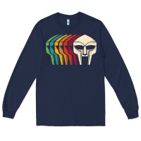 Navy Retro Mask Doom Long Sleeve Tee - linhVisuals