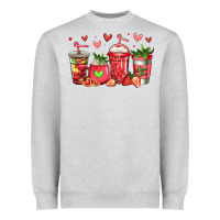 Heather Grey strawberry coffee cups Heavyweight Sweatshirt - Jasminsmagicworld
